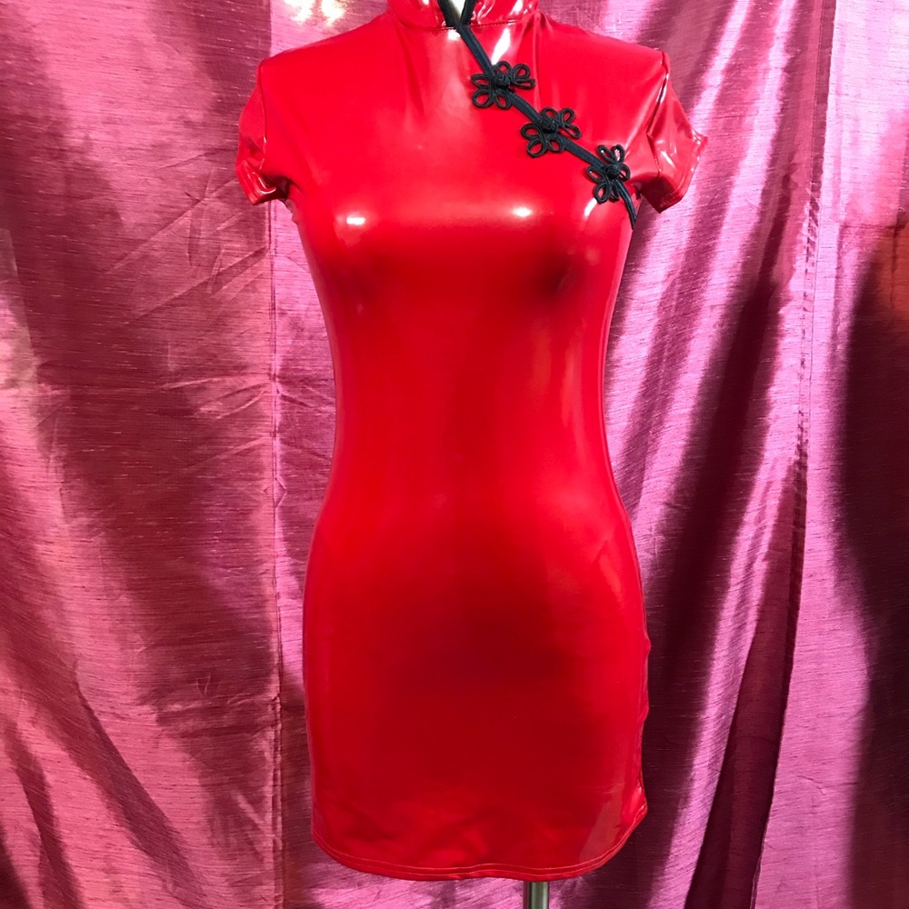 Asian vinyl  dress
